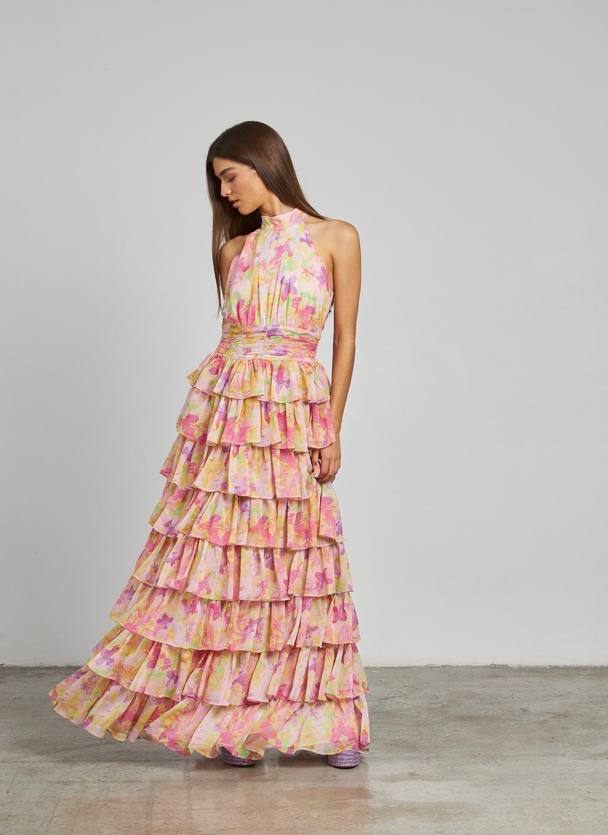 VESTIDO VOLANTES HALTER