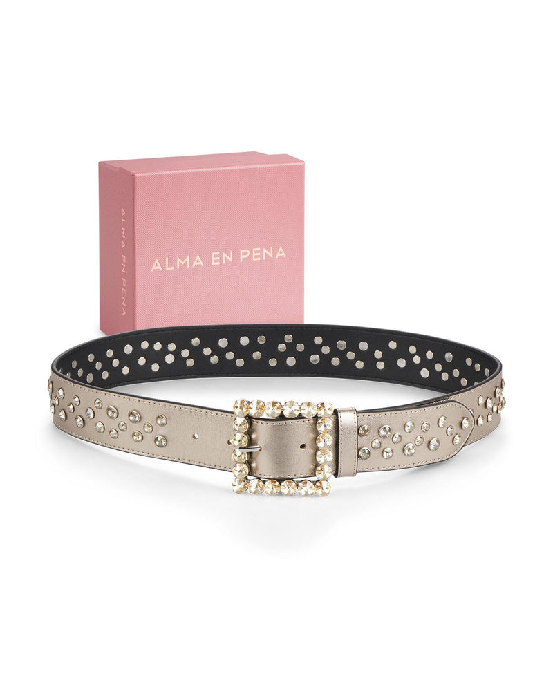 STUDDED LEATHER BELT