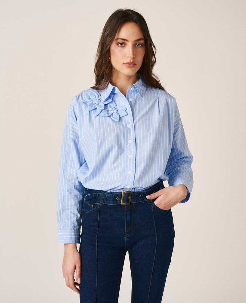 CHEMISE RAYÉE FLEURS