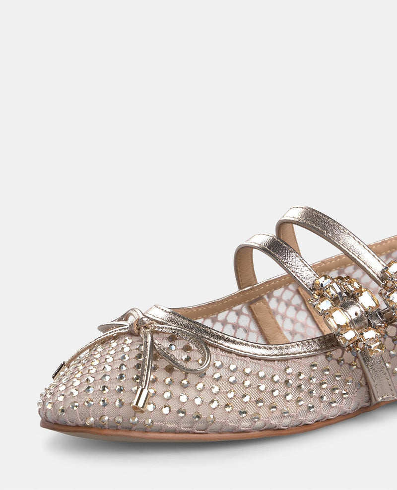 BALLERINE ROUGE BOUCLES STRASS