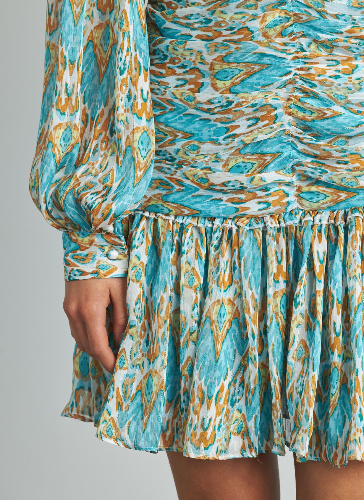 VESTIDO ESTAMPADO FRUNCIDO
