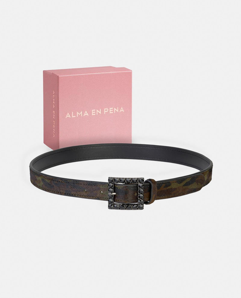 BUCKLE BELT WITH RHINESTONES