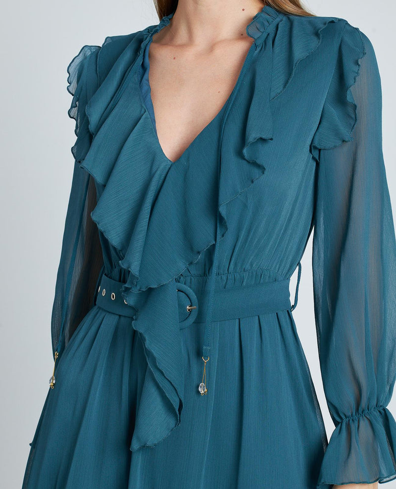 VESTIDO VOLANTES CINTURÓN