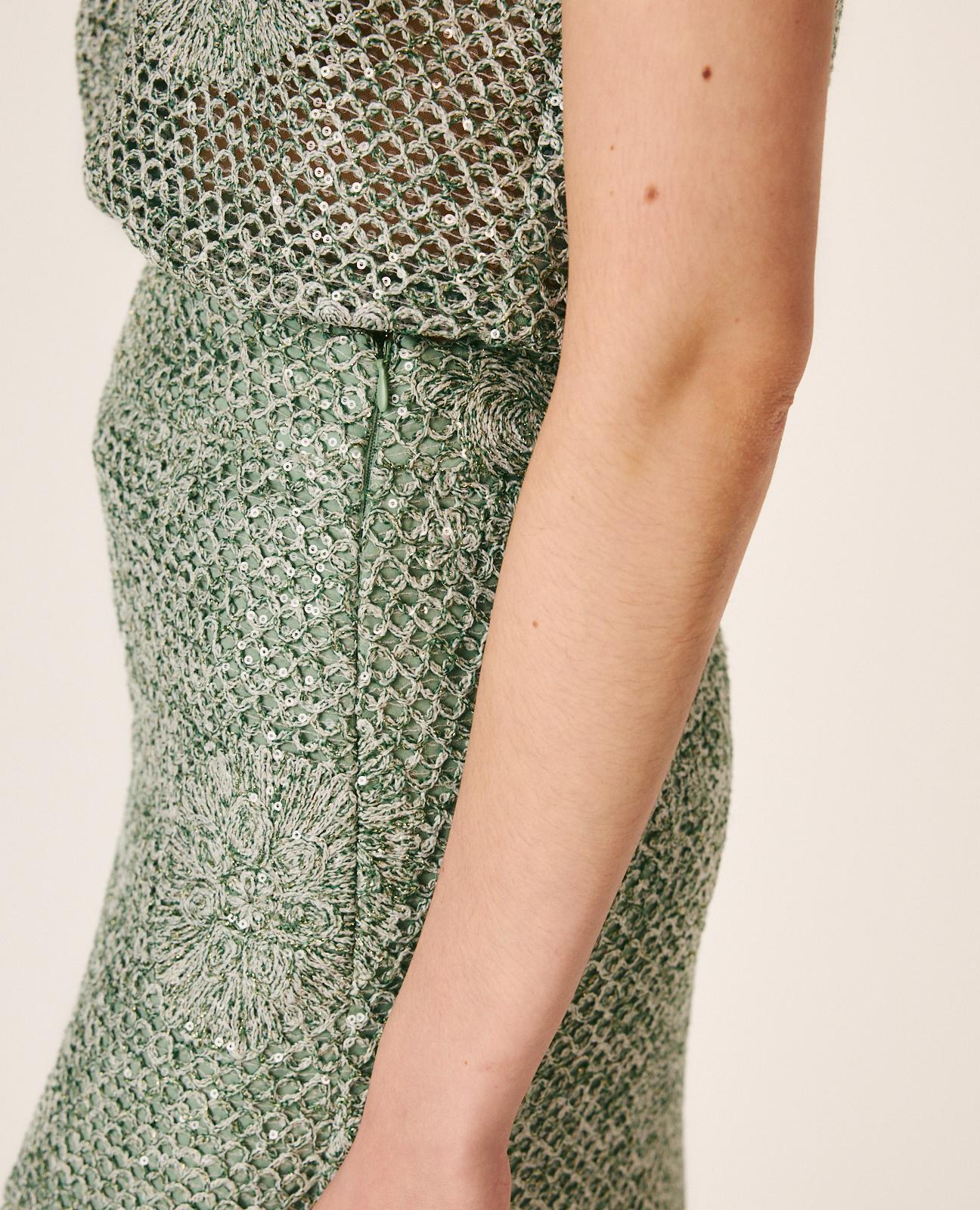 SEQUINED MIDI SKIRT