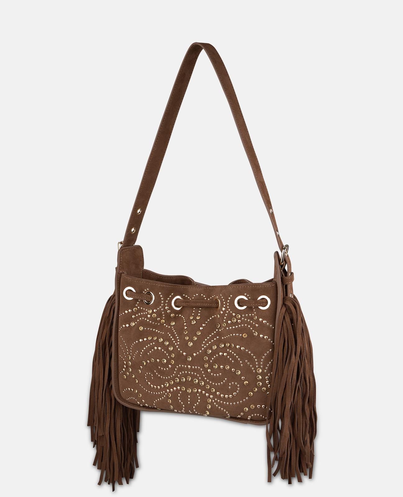 BOLSO PIEL SERRAJE CON PEDRERÍA