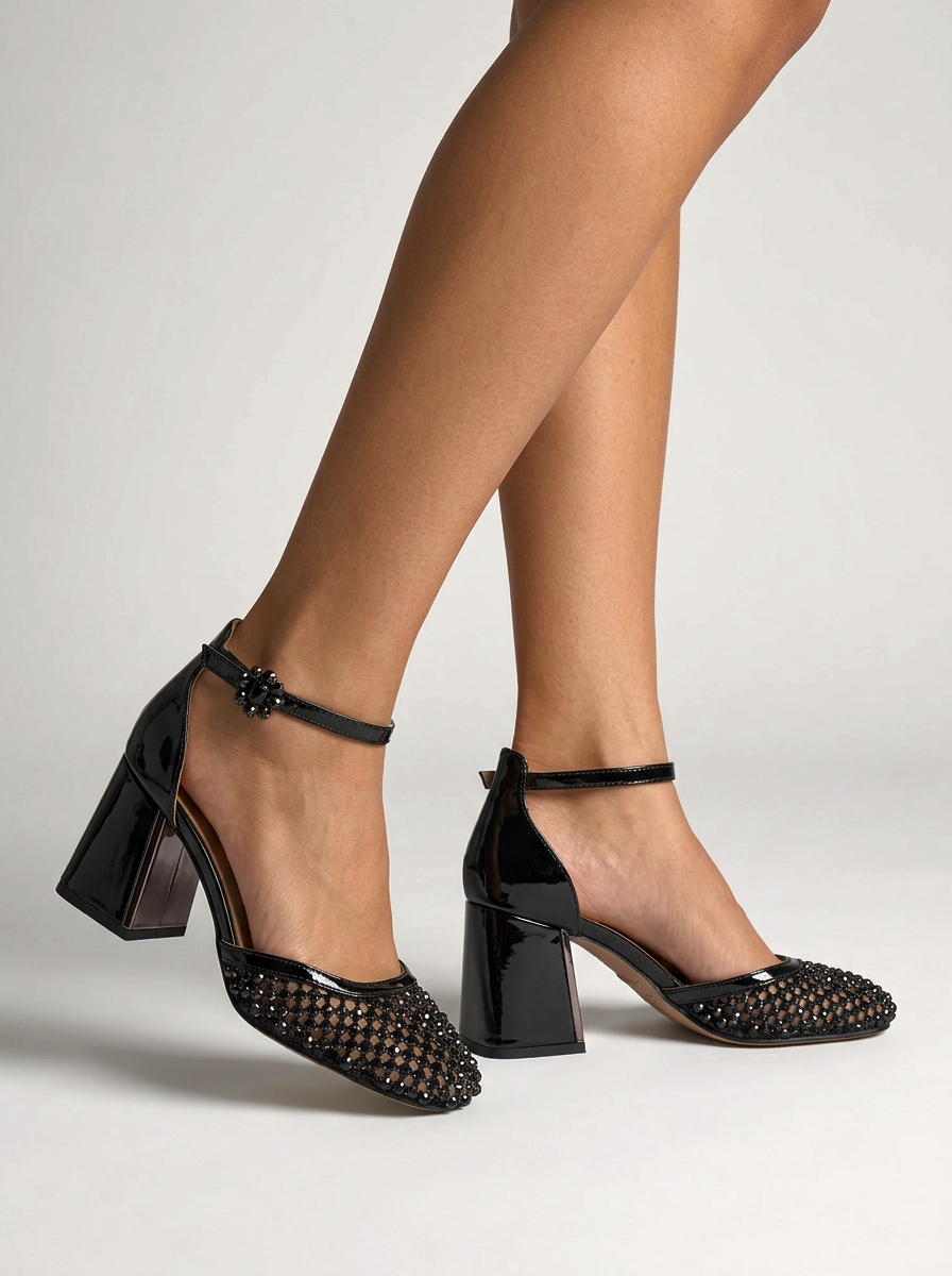 ZAPATO SALÓN MALLA EFECTO METALIZADO