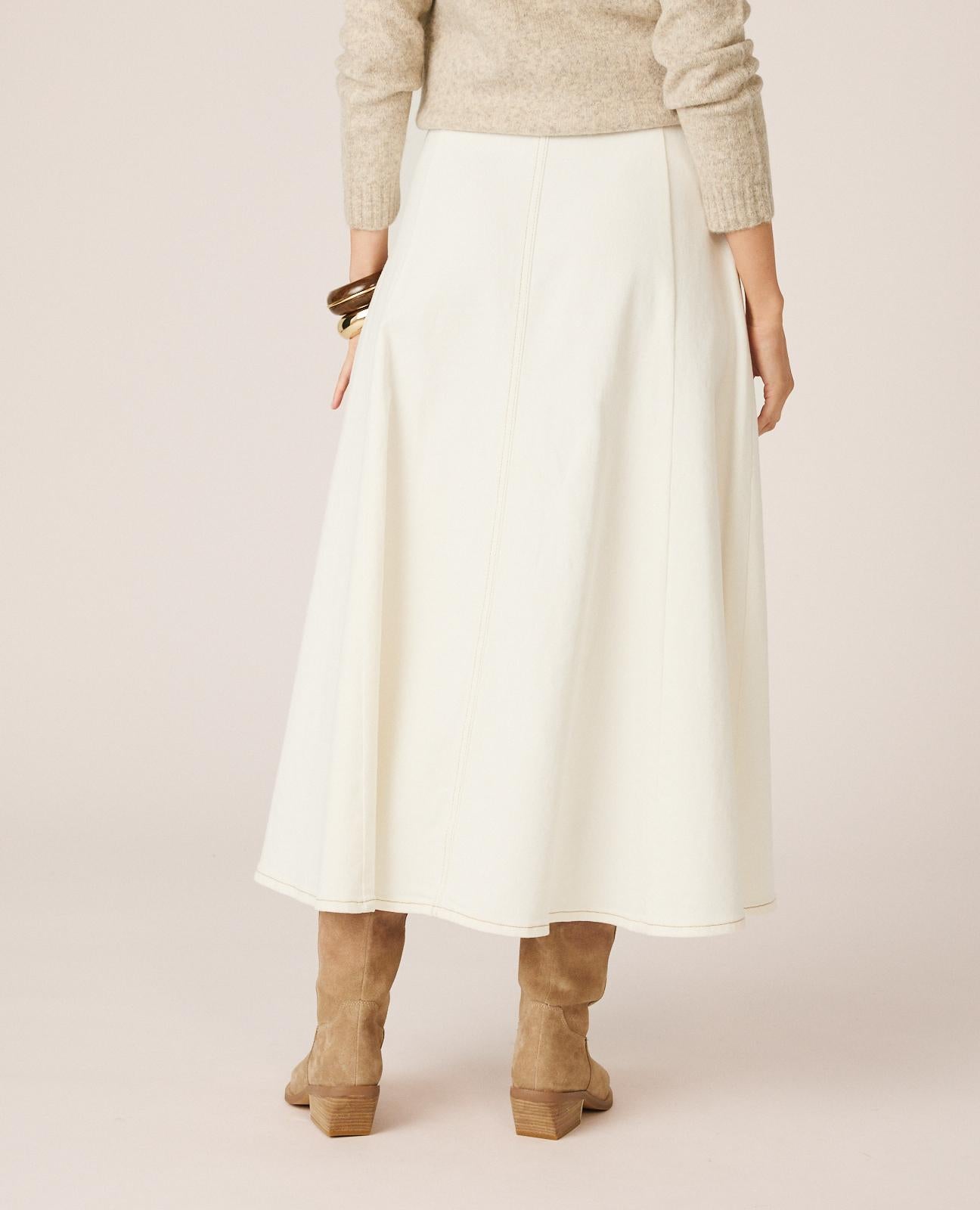 FALDA MIDI DENIM