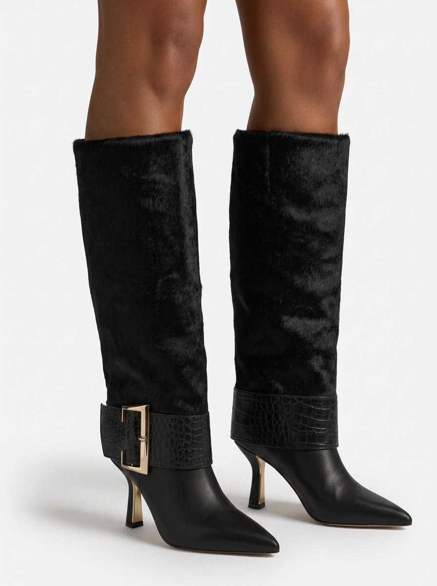 BOTA DE PIEL CON TACÓN