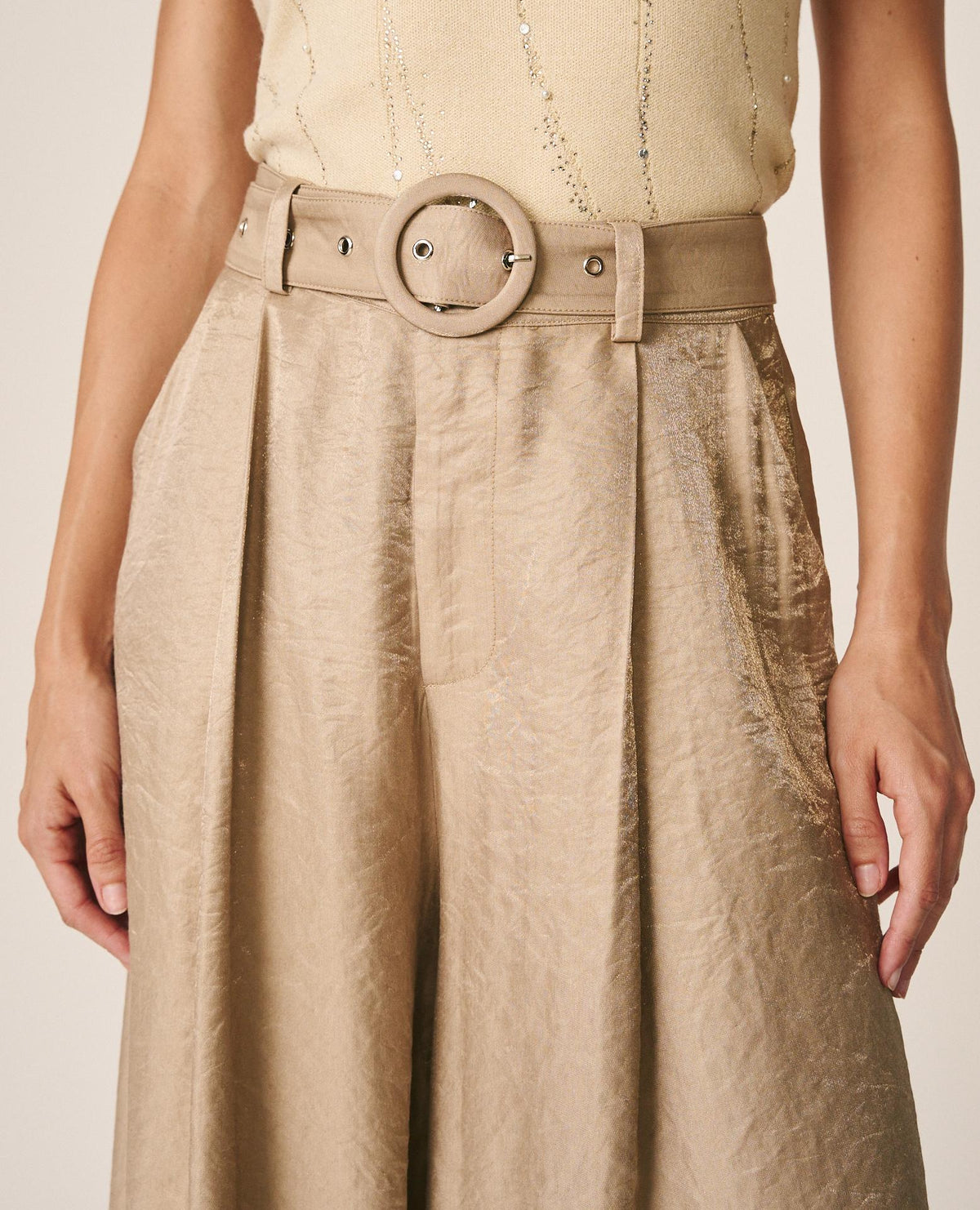 WIDE-LEG SATIN PANTS