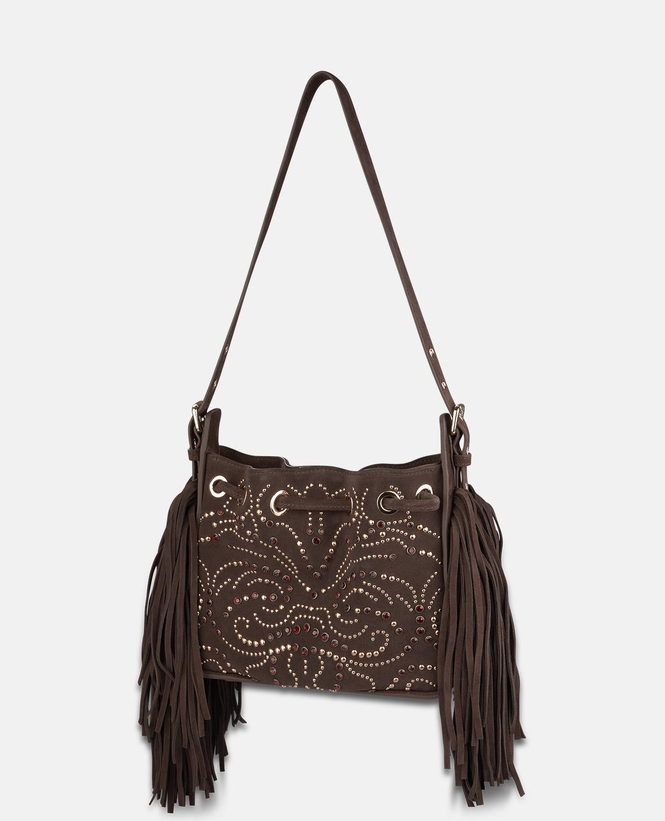 BOLSO PIEL SERRAJE CON PEDRERÍA