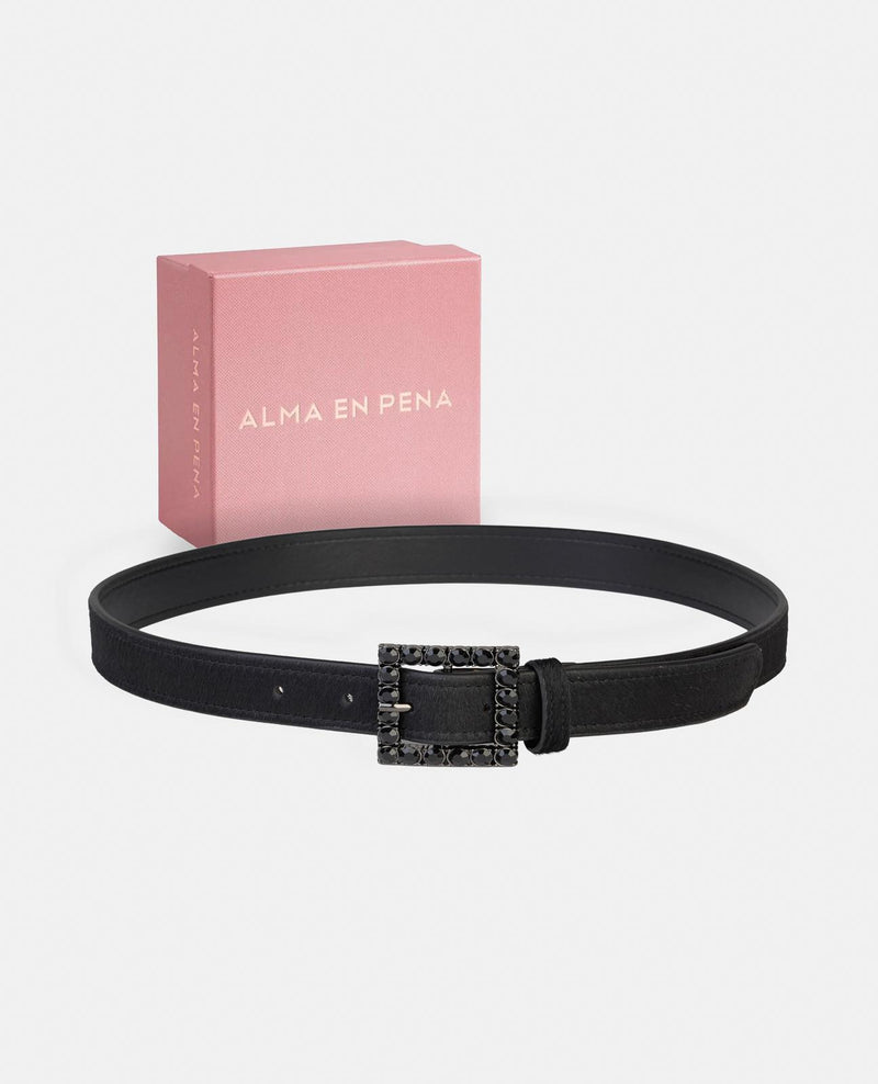 BUCKLE BELT WITH RHINESTONES