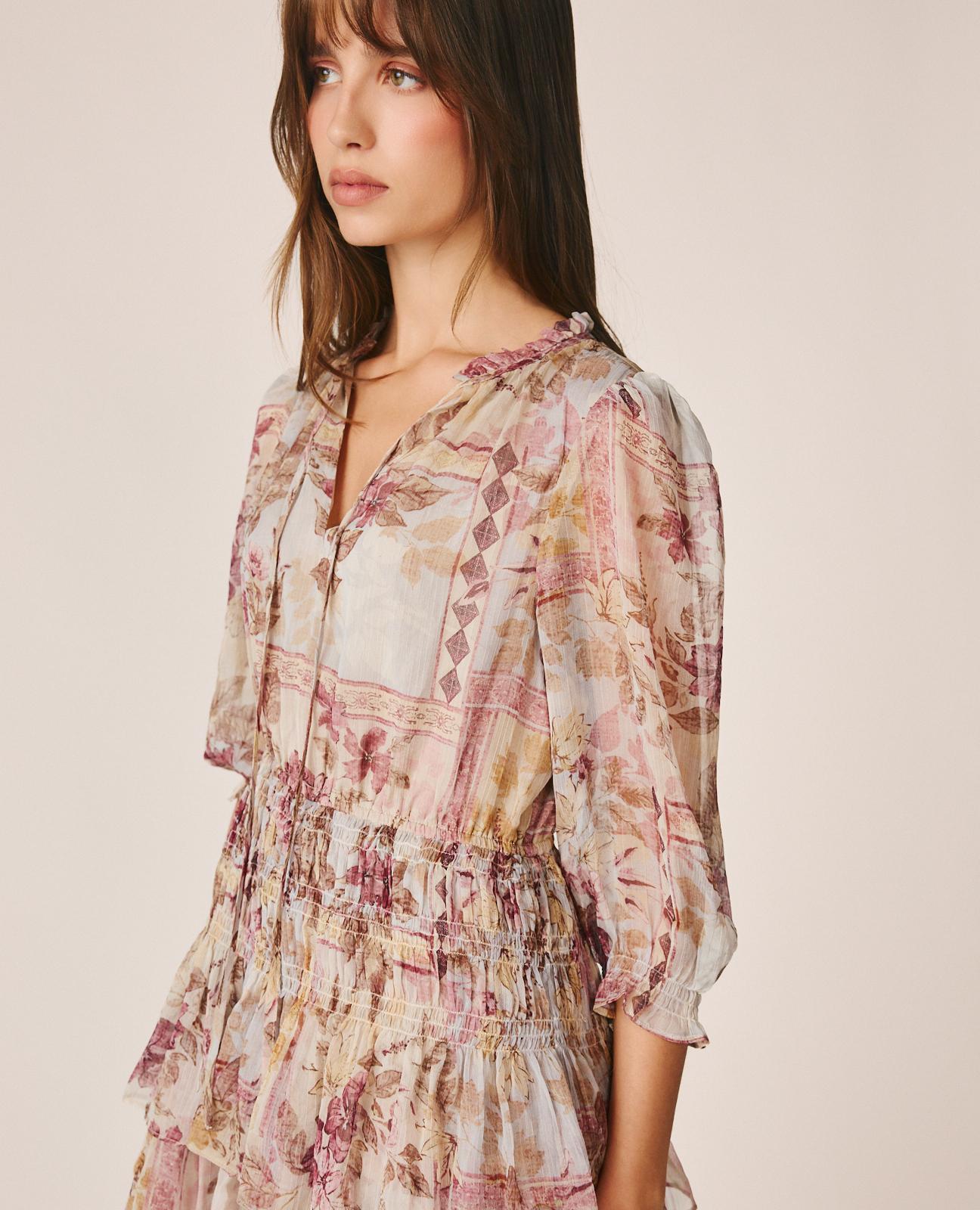 VESTIDO MINI GASA ESTAMPADO FLORAL