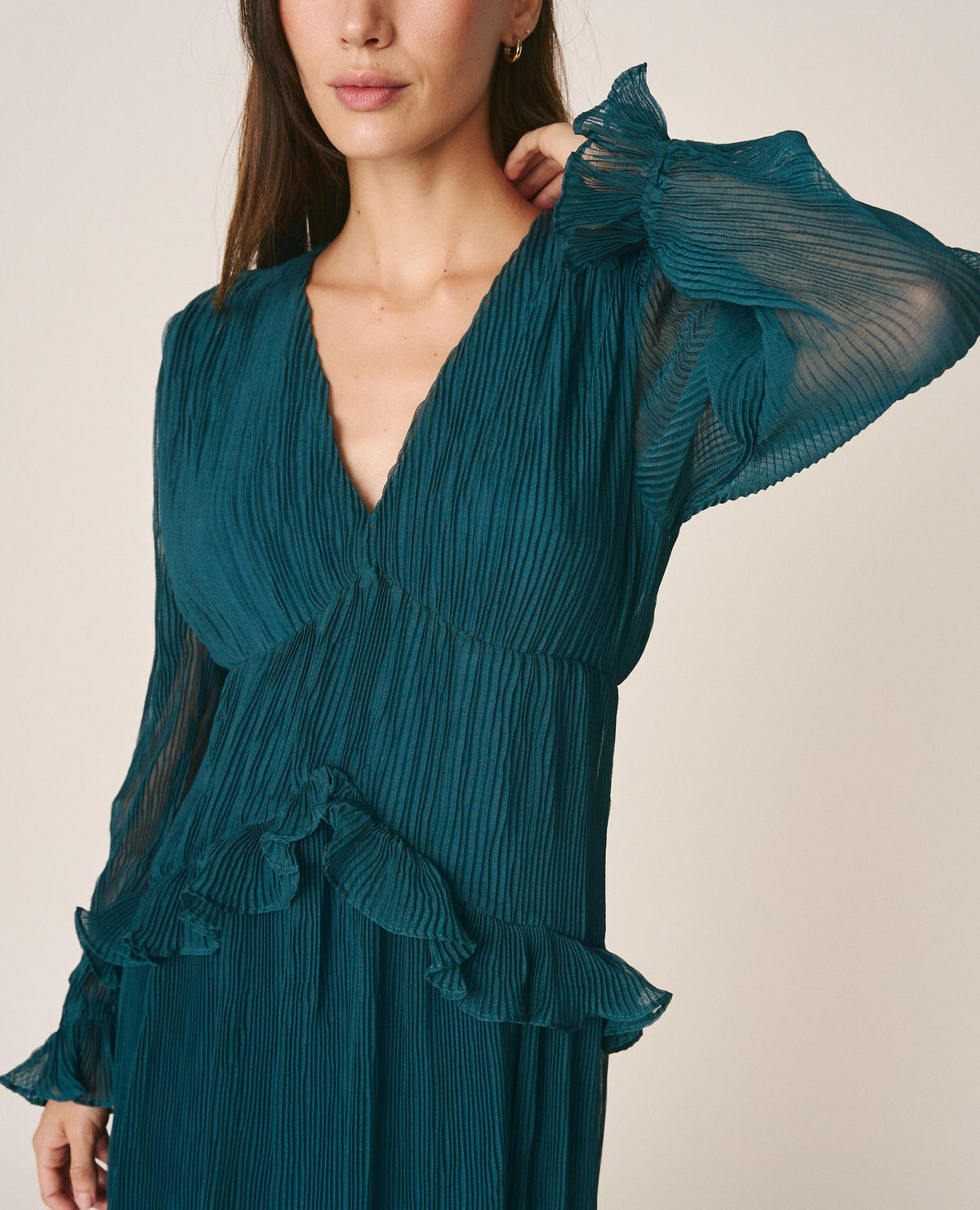 LONG PLEATED DRESS