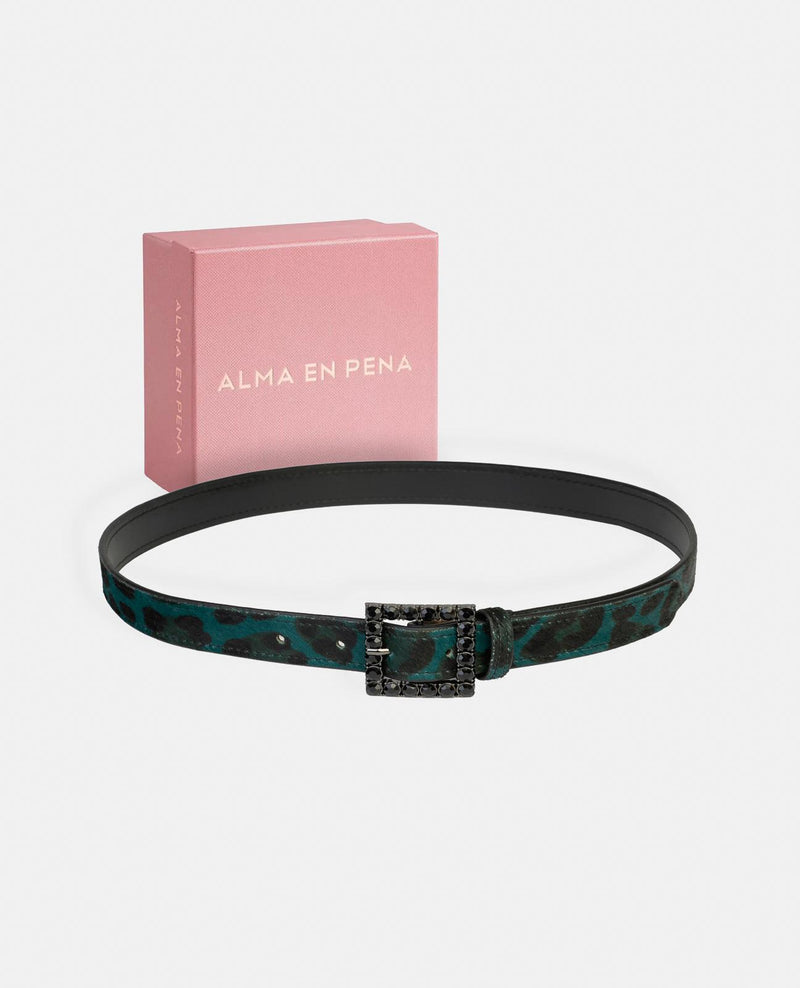 BUCKLE BELT WITH RHINESTONES