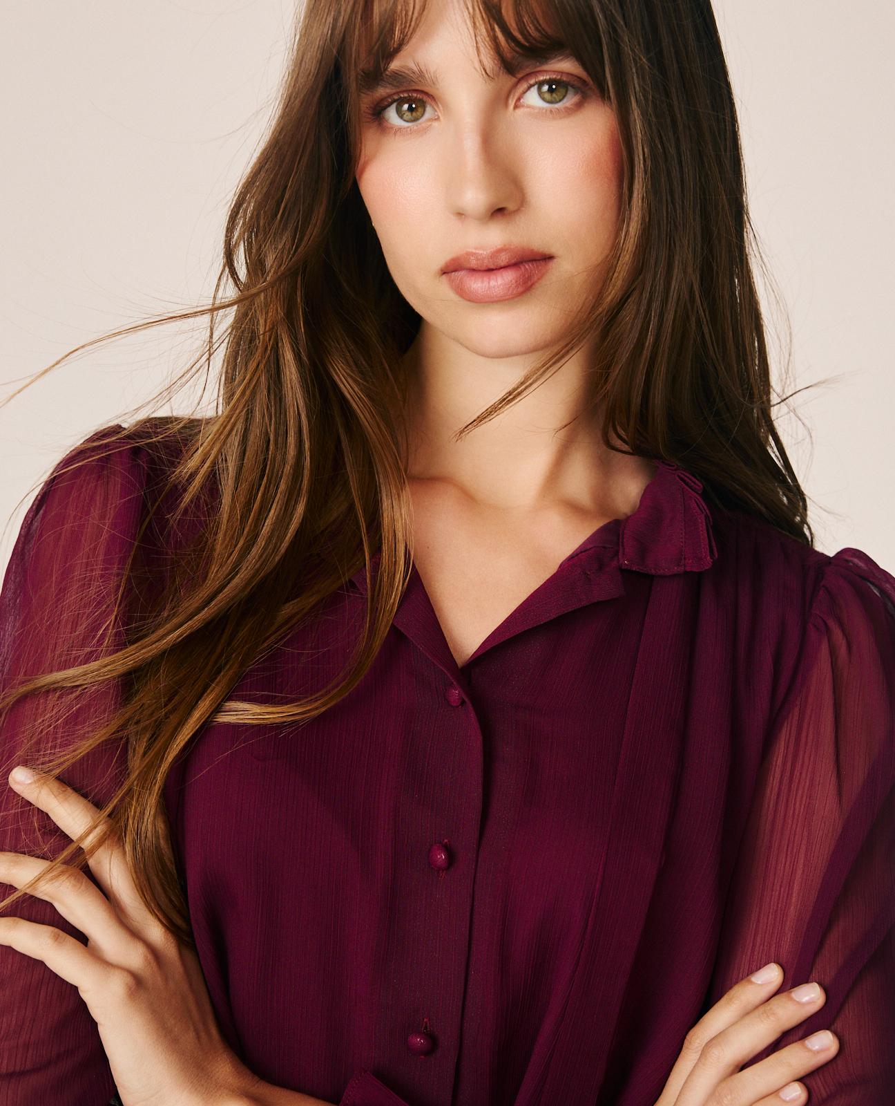 VESTIDO MIDI GASA CUELLO CAMISERO