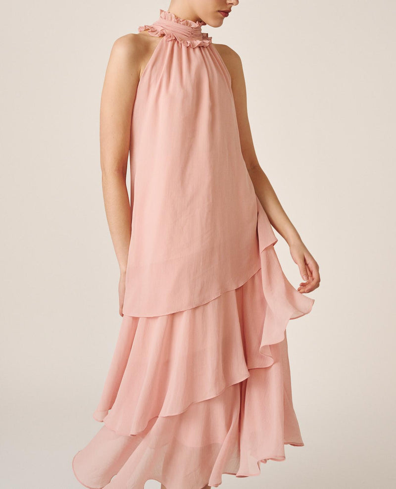 VESTIDO GASA VOLANTES