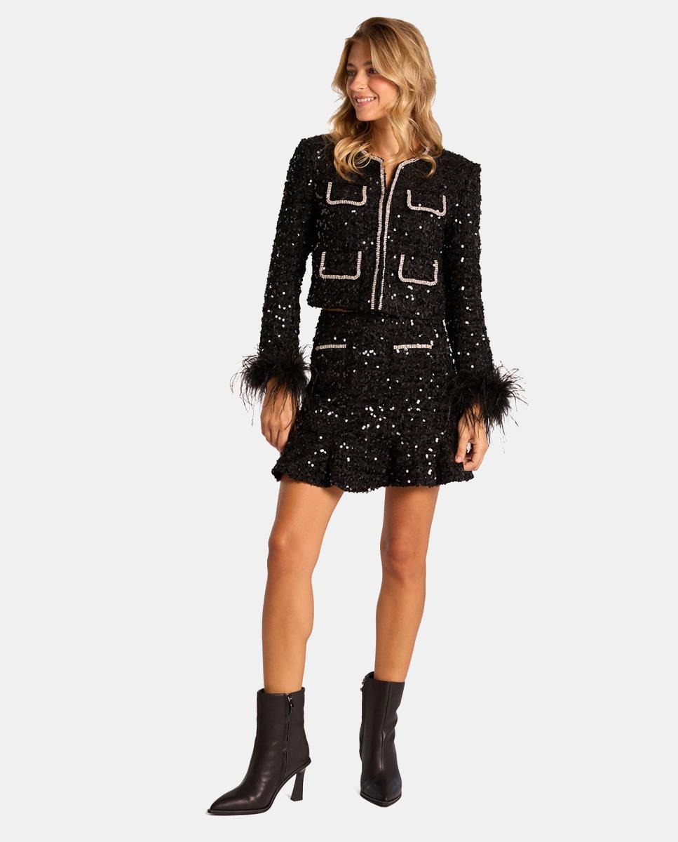 SEQUINED JACKET WITH DETAIL