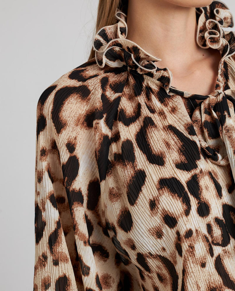 KNOTTED COLLAR BLOUSE