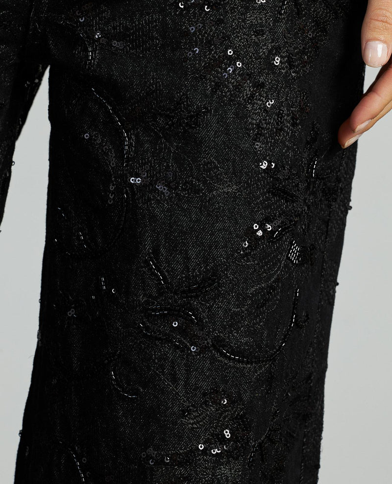 PANTALÓN RECTO DETALLES LENTEJUELAS