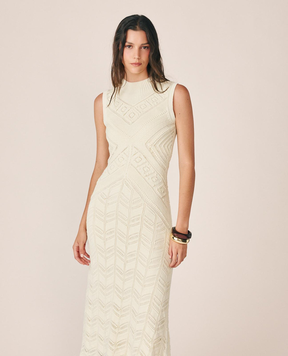 VESTIDO MAXI DE MALHA ABIERTA
