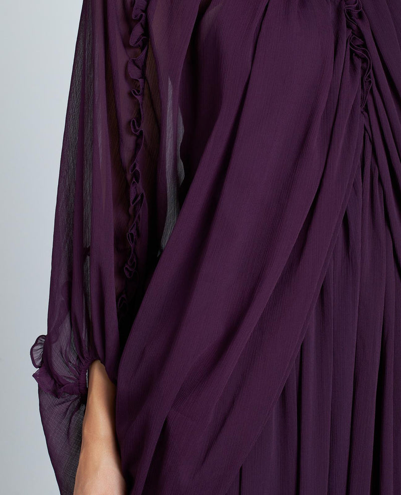 VESTIDO DRAPEADO SEMITRANSPARENTE