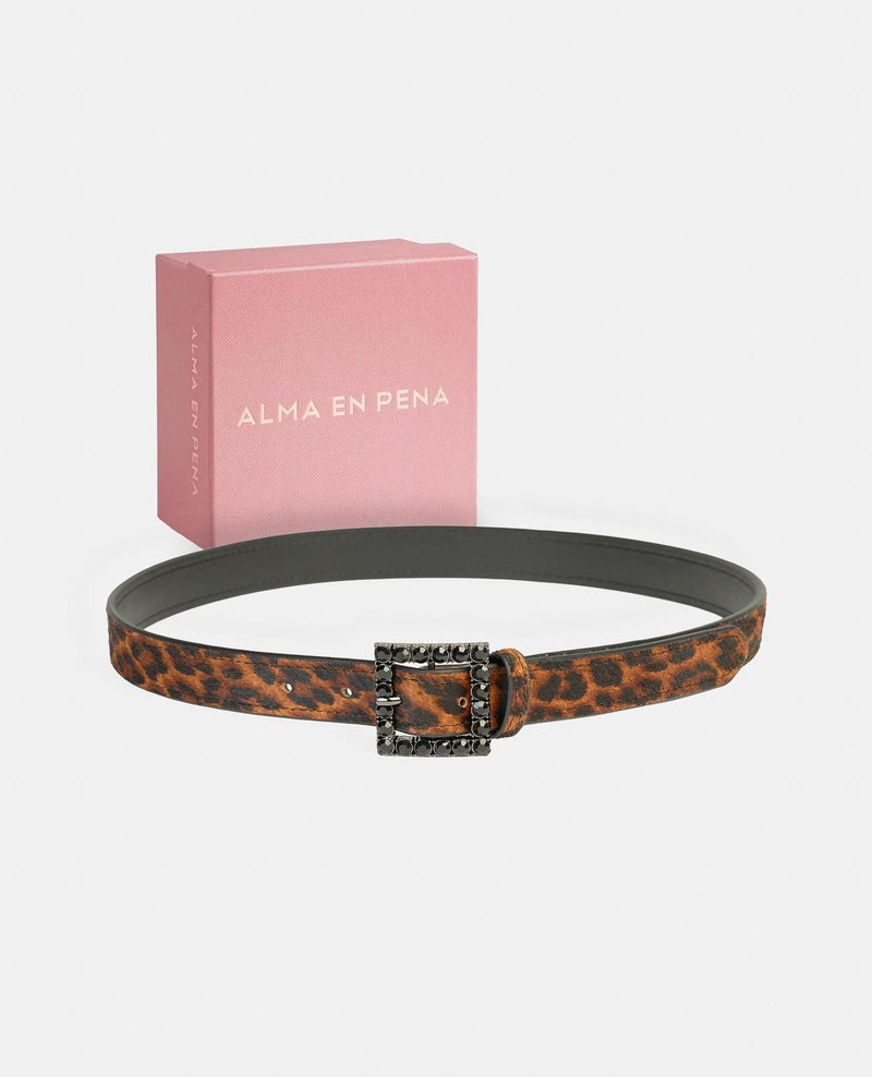 BUCKLE BELT WITH RHINESTONES