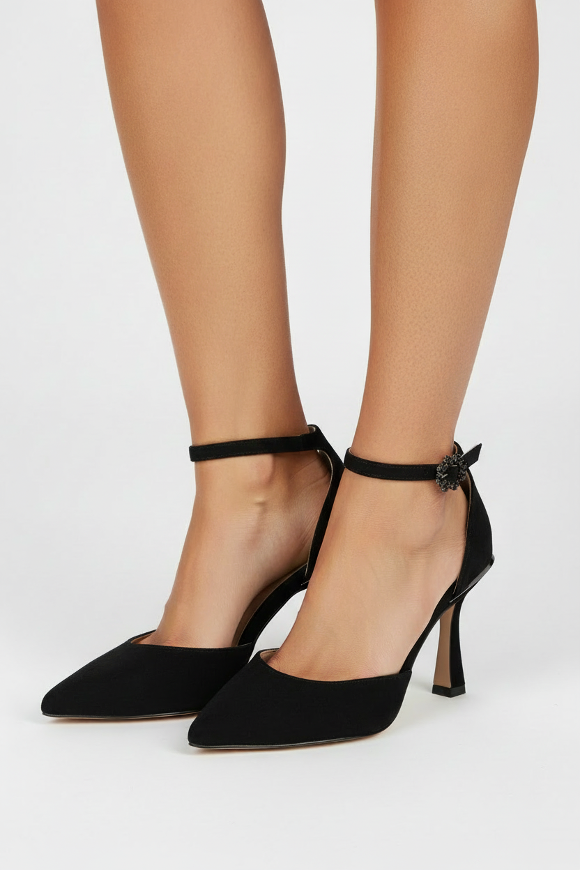 ZAPATO TACÓN ANTE CON CIERRE PULSERA