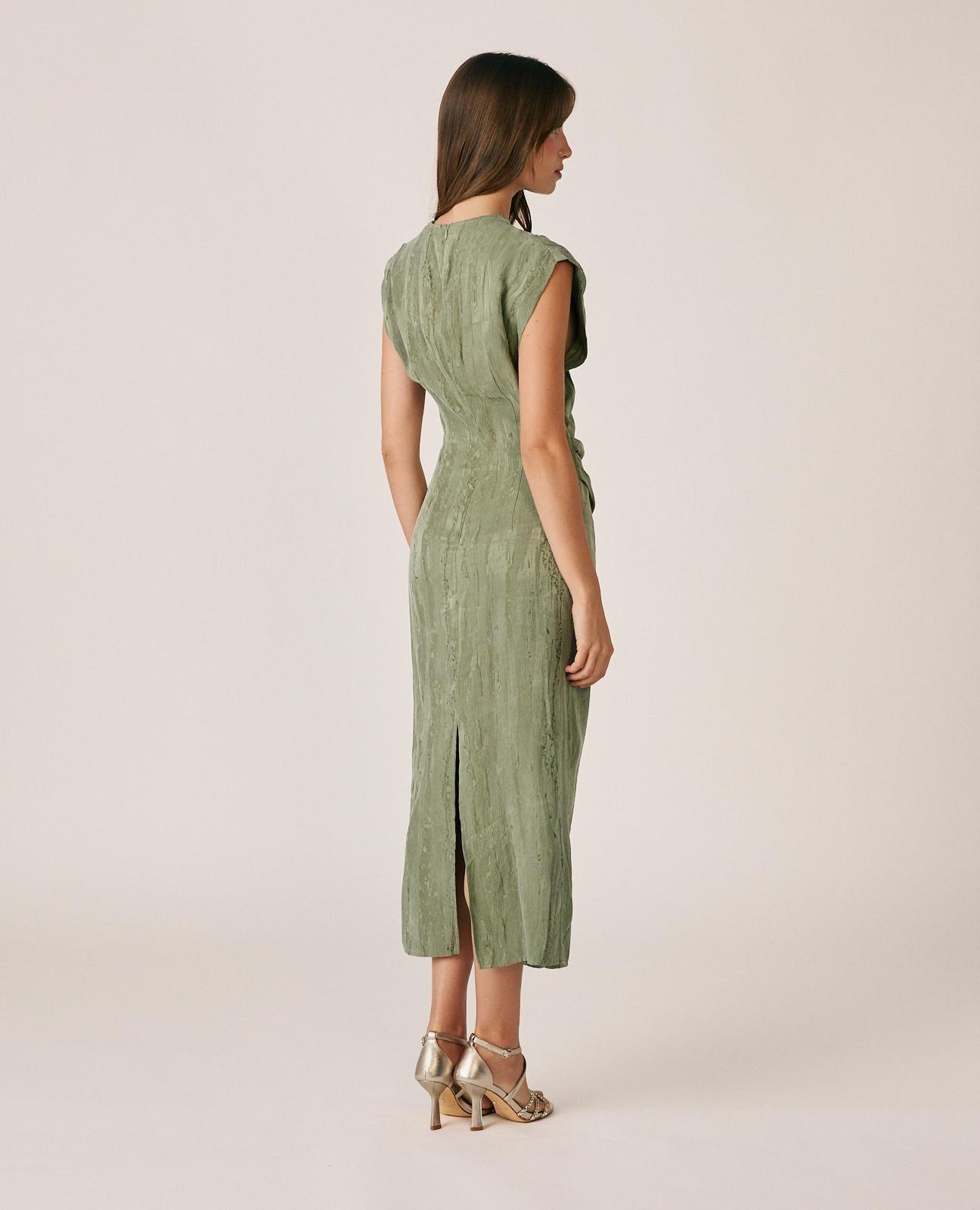 VESTIDO MIDI JACQUARD MOIRÉ