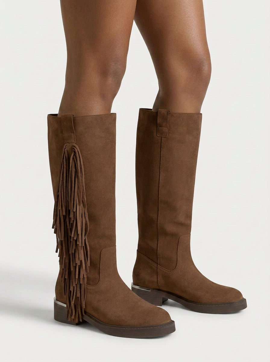 LEATHER BOOTS WITH FRINGE