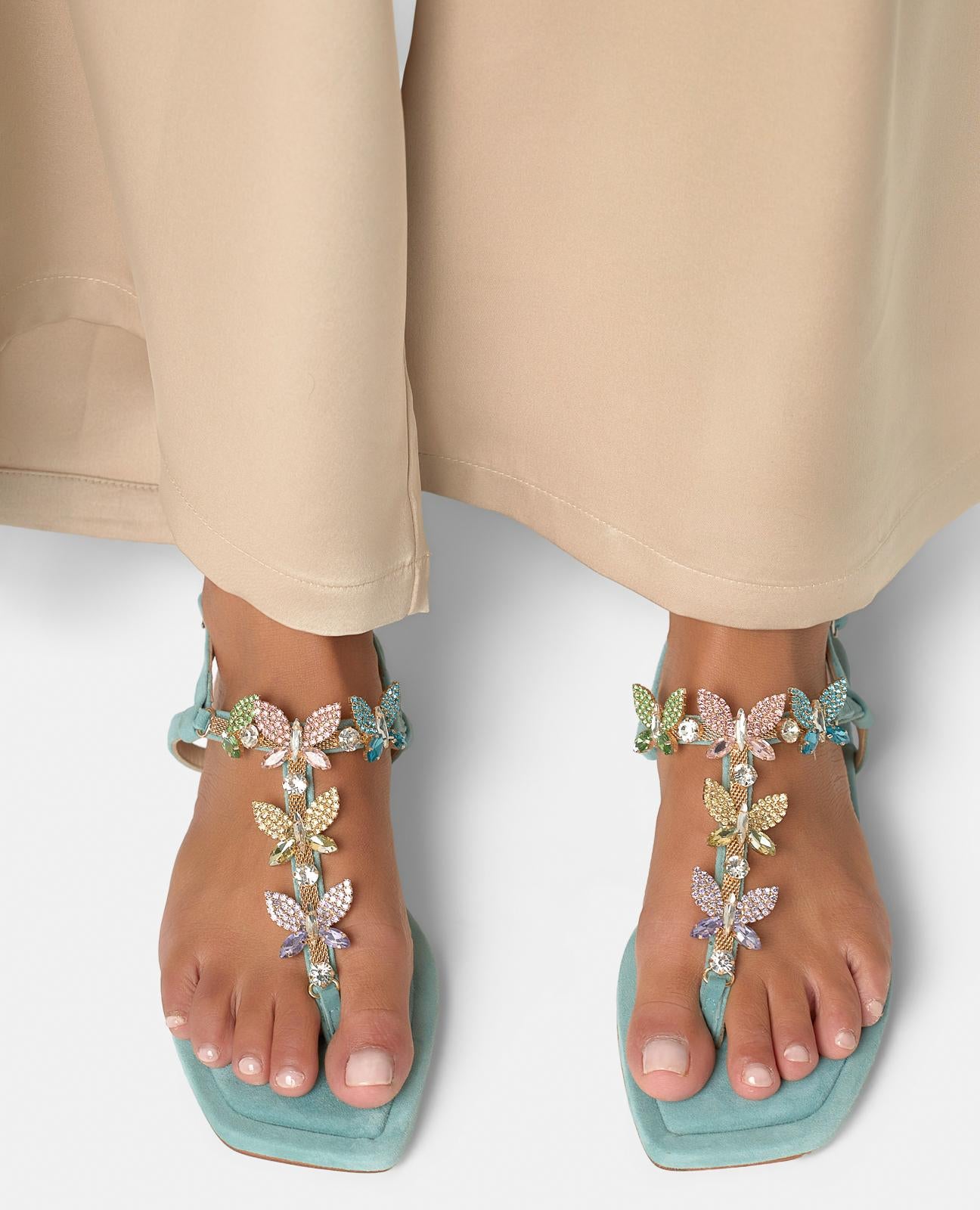 SANDALIA PLANA PEDRERIA