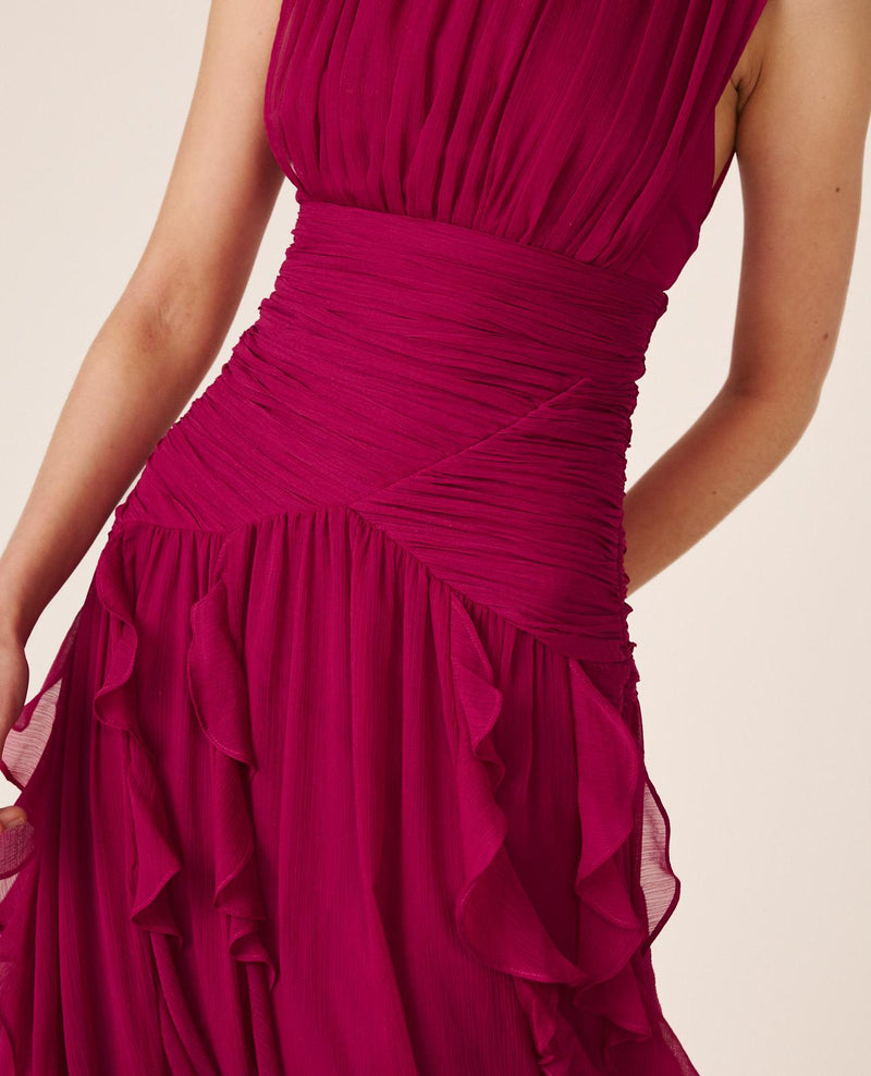 VESTIDO LONGO COM VOLANTES