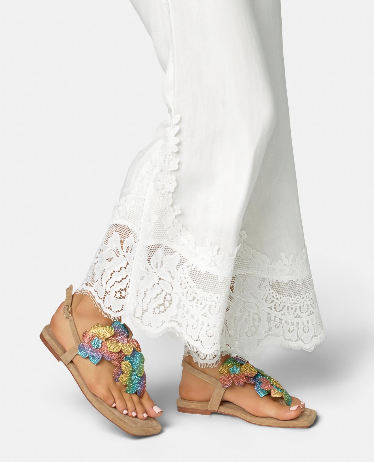 SANDALIA PLANA TIRA FLORES