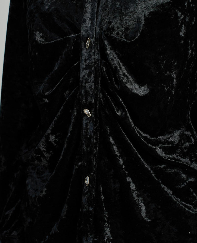 CAMISA TERCIOPELO BOTÓN JOYA