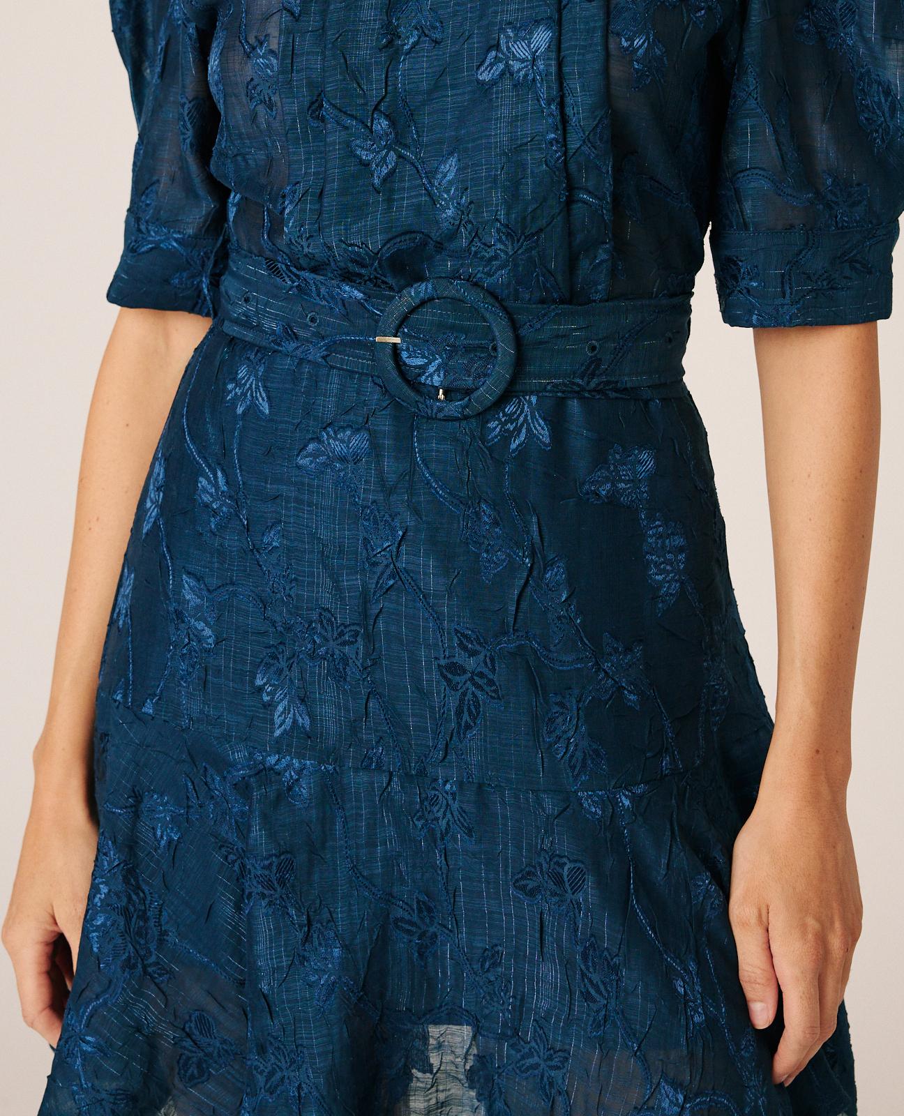 VESTIDO MINI JACQUARD FLORAL