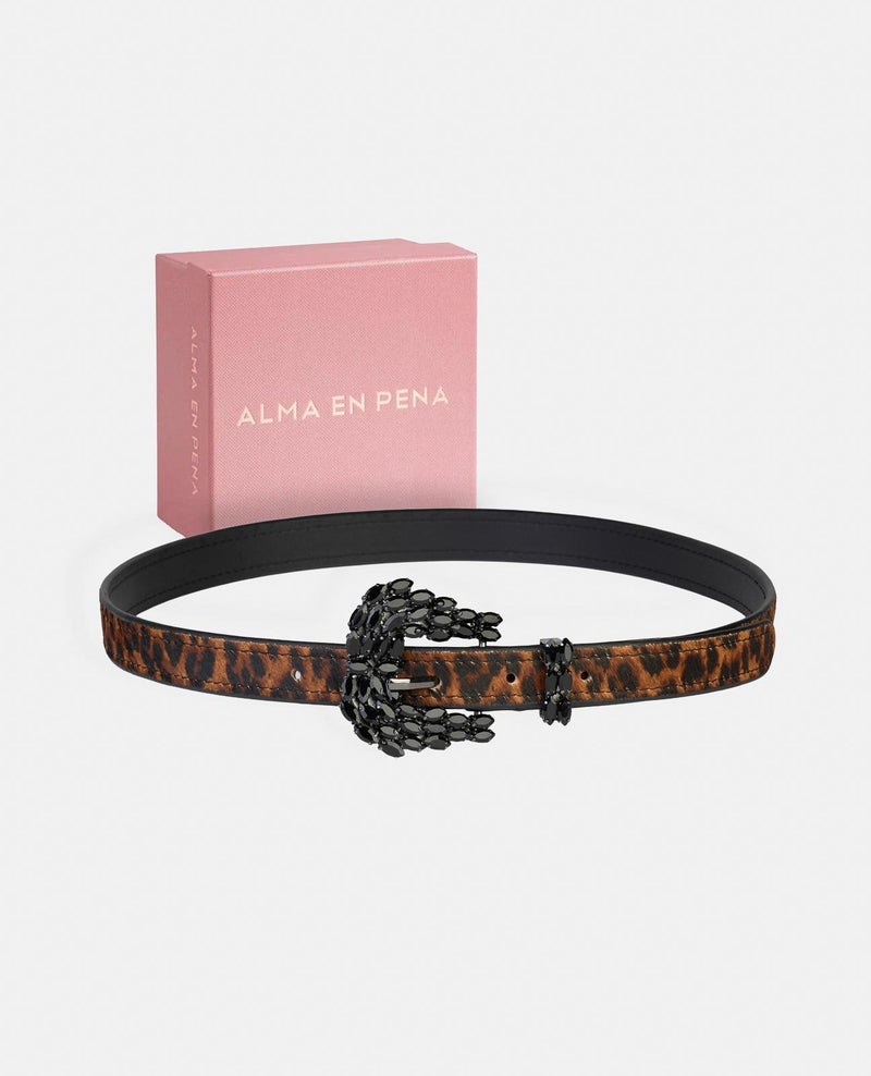 PRINTED BELT WITH JEWEL BUCKLE