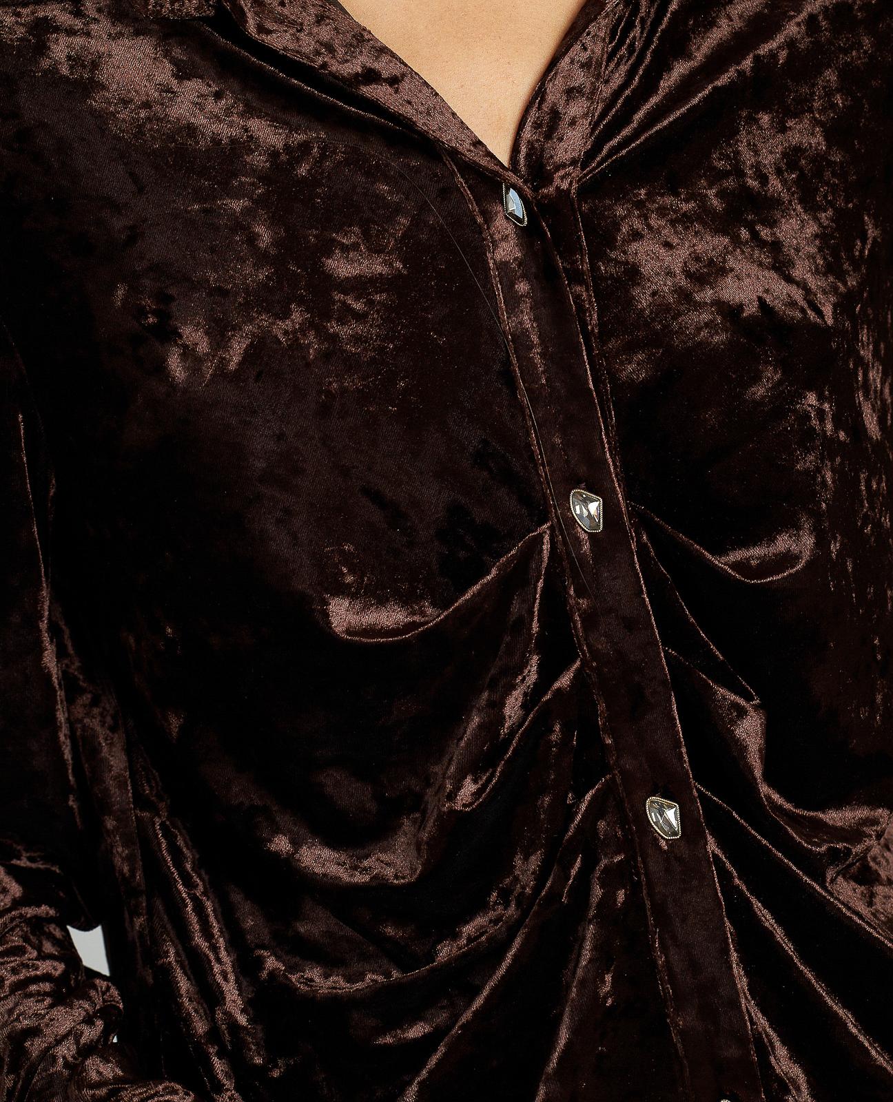 CAMISA DRAPEADA TERCIOPELO