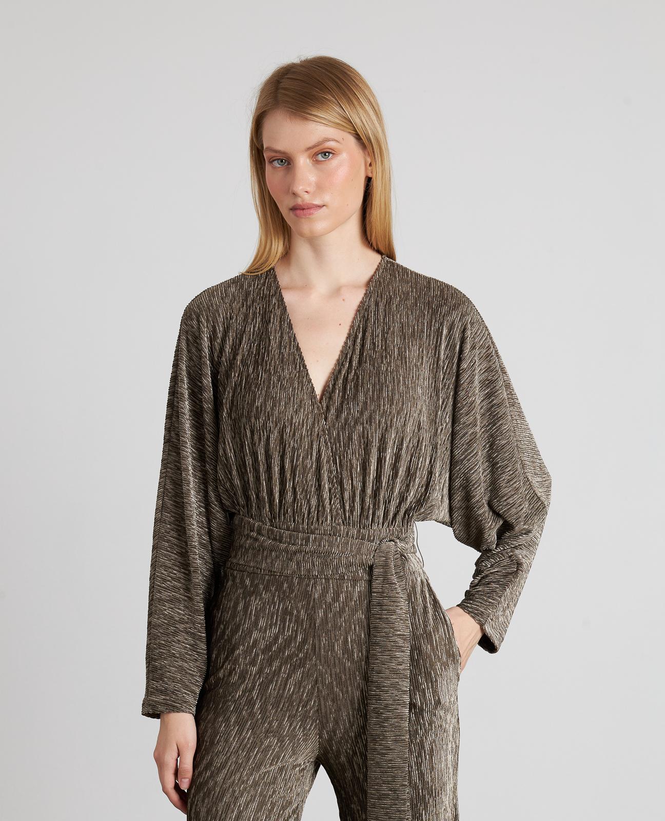 TUTA CON CINTURA INCRESPATA