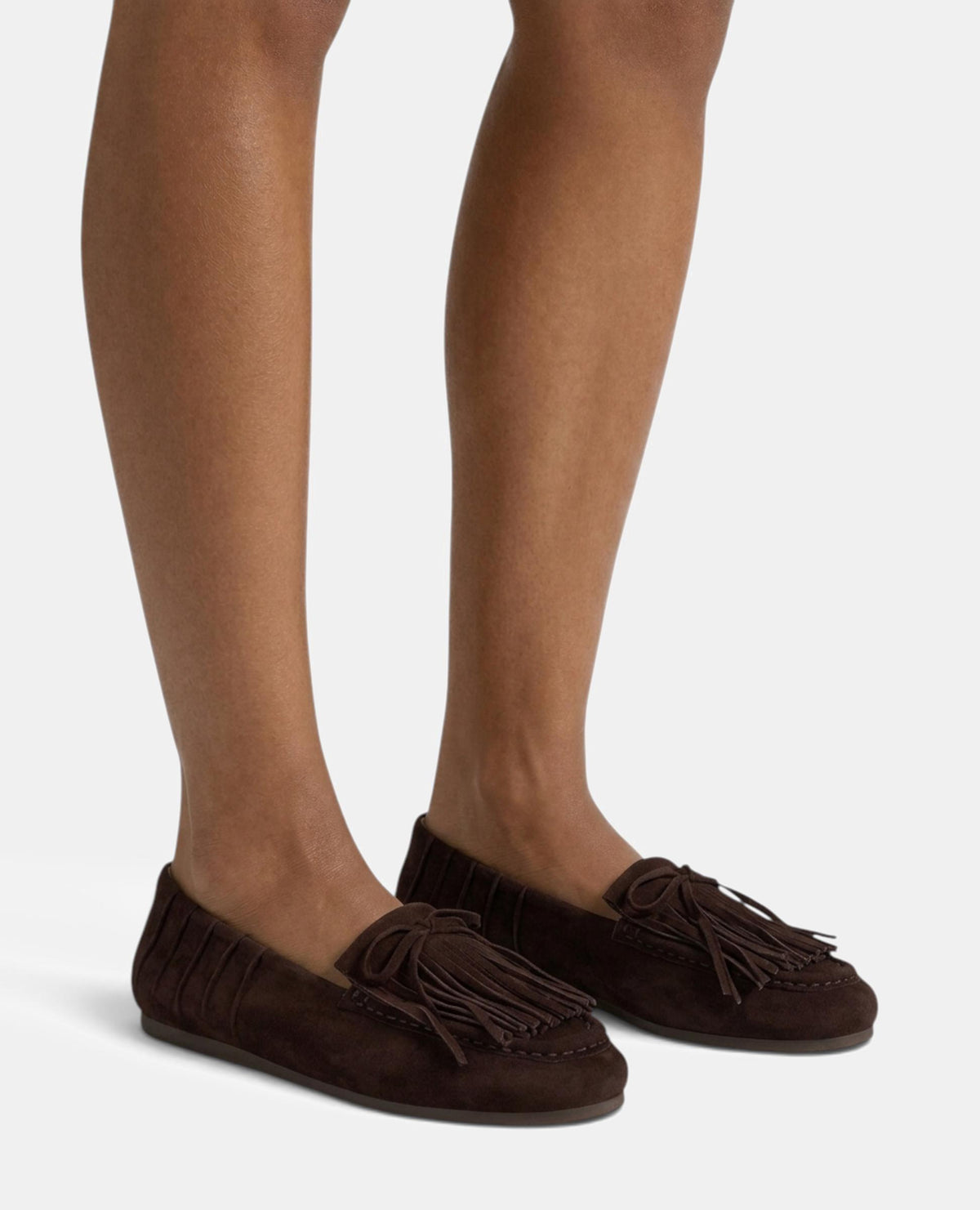SUEDE LOAFERS WITH FRINGE