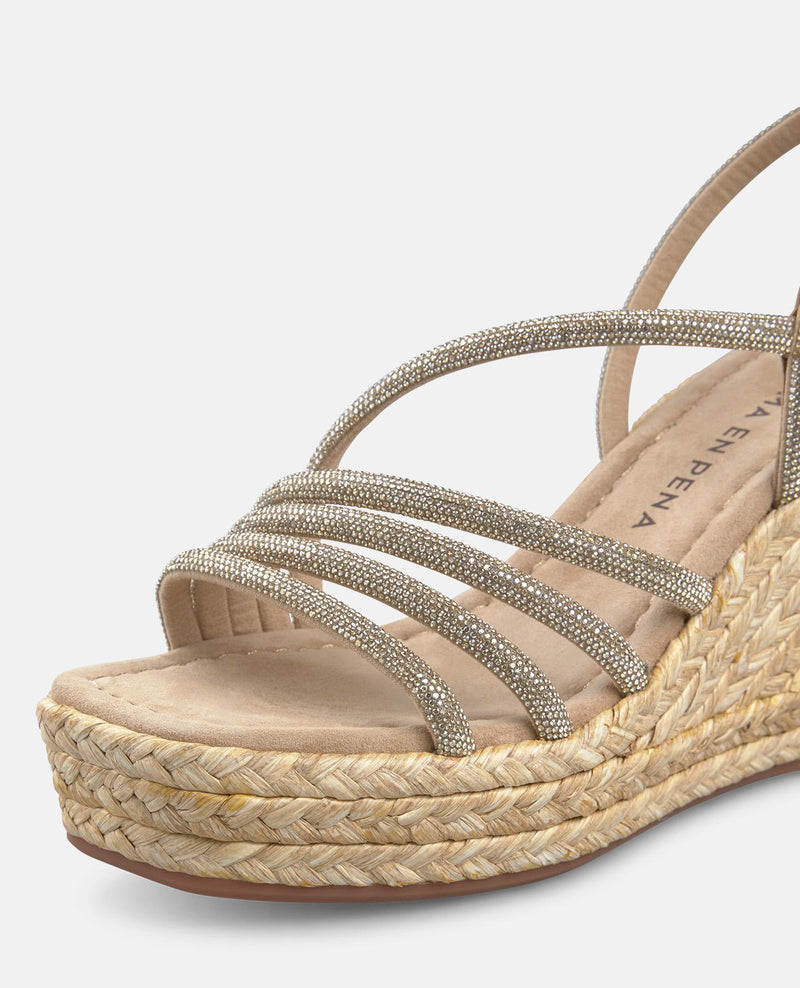 WEDGE WITH RHINESTONE STRIPS