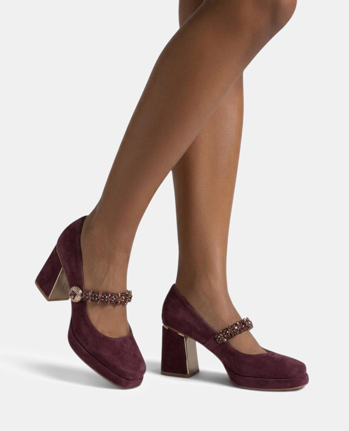 ZAPATO TACÓN ANCHO ANTE
