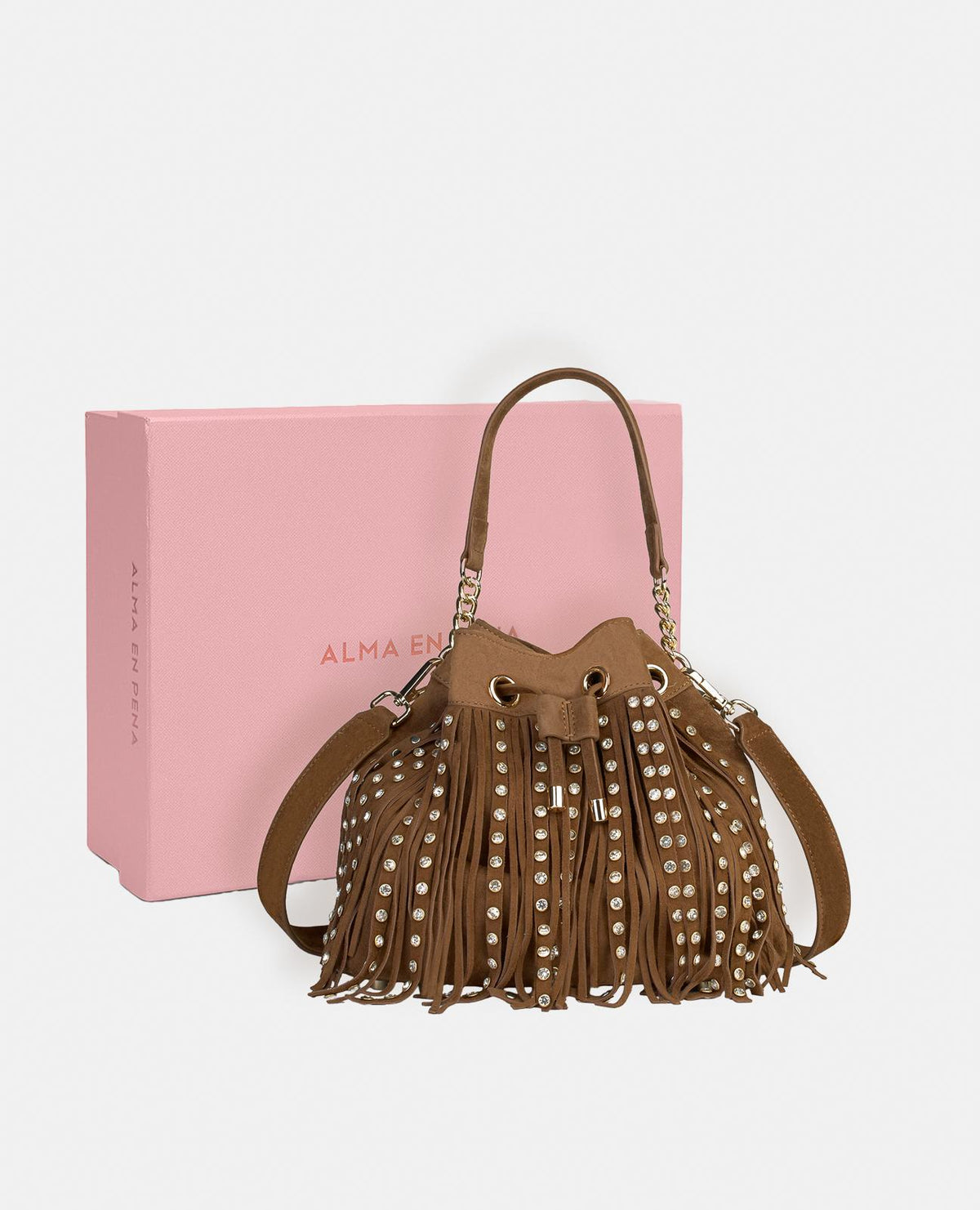 BORSA CON FRANGE E BORCHIE