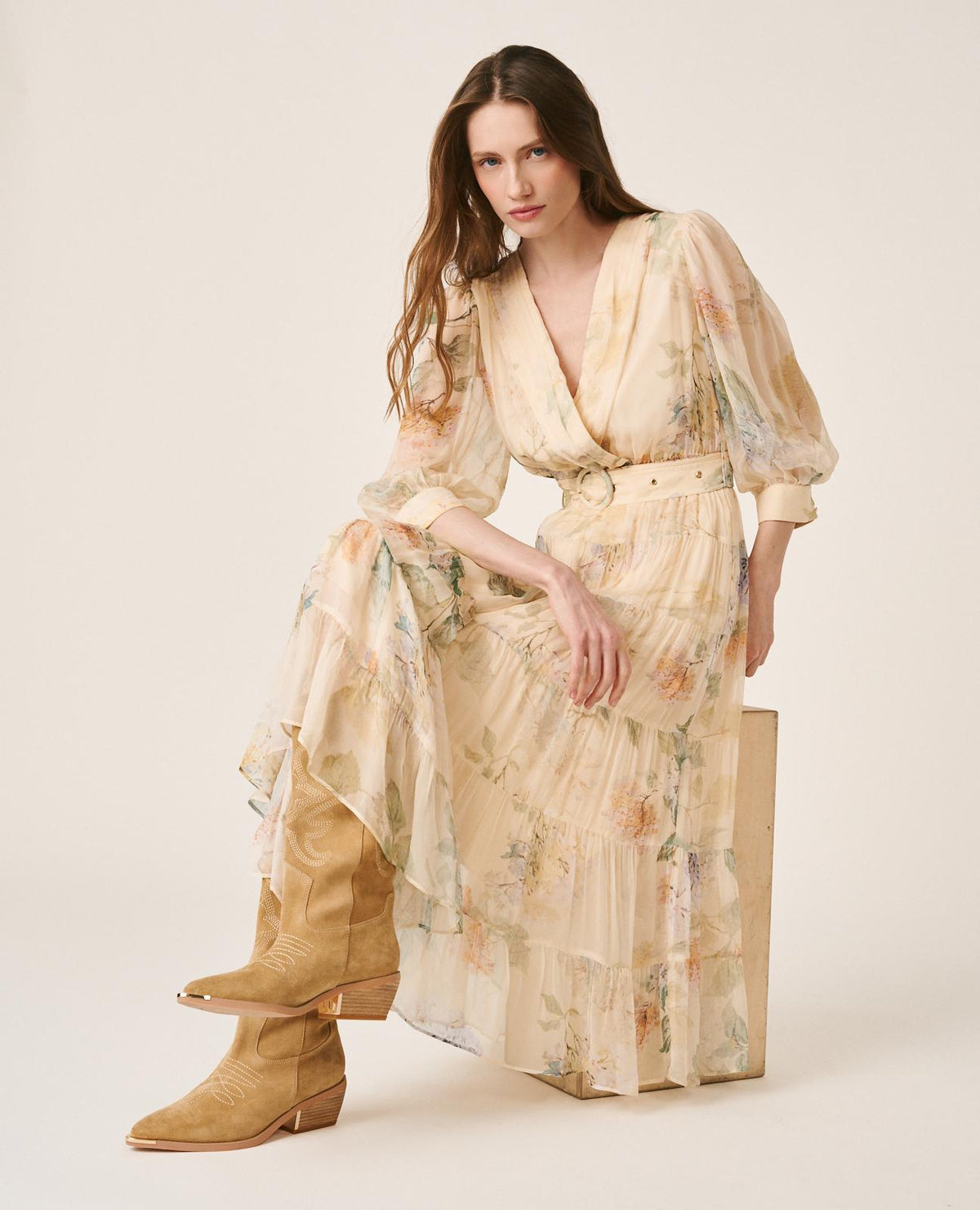 VESTIDO LONGO DE GASA