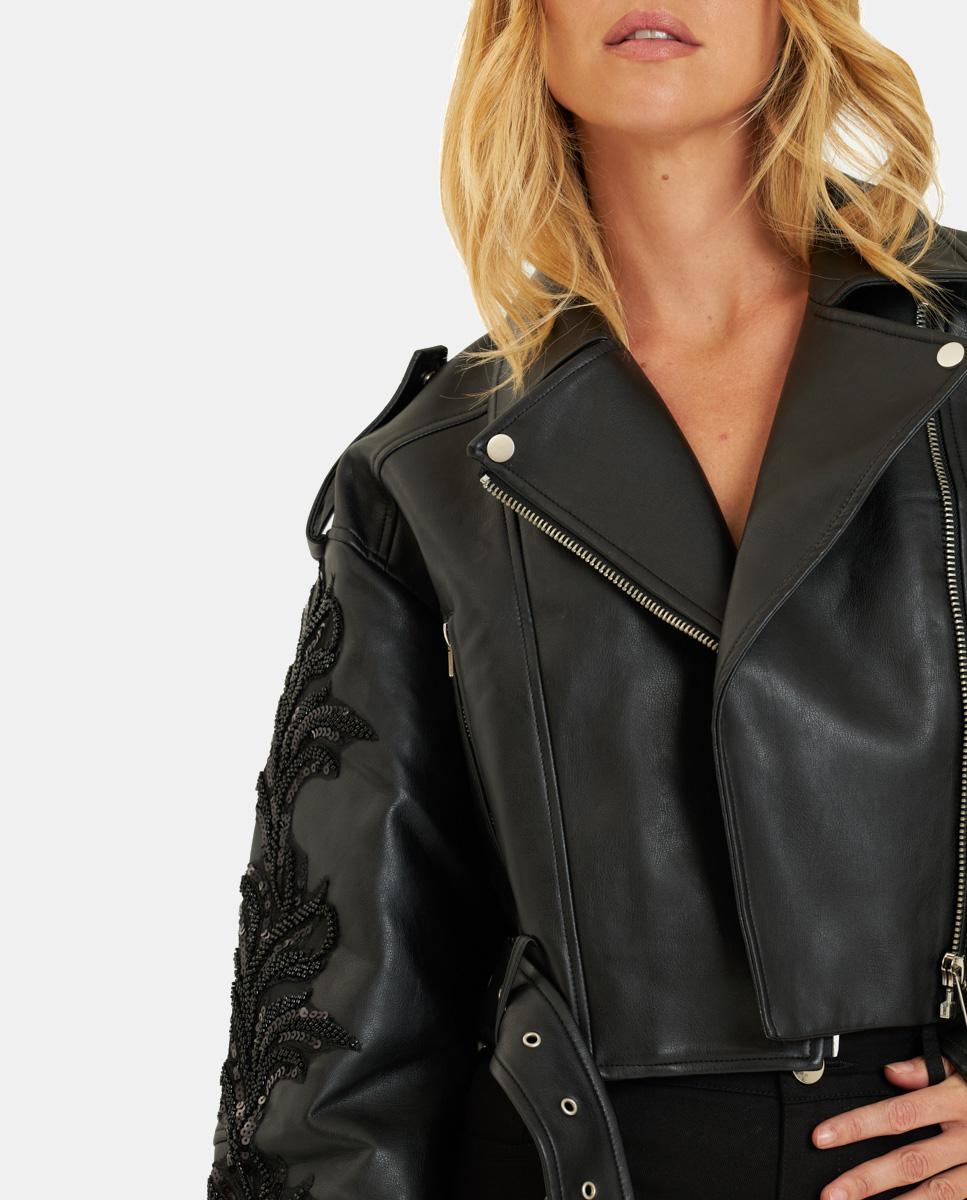 GIACCA BIKER CON STRASS