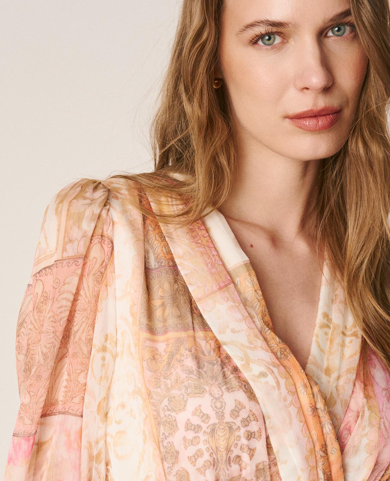 VESTIDO ESTAMPADO CINTURÓN