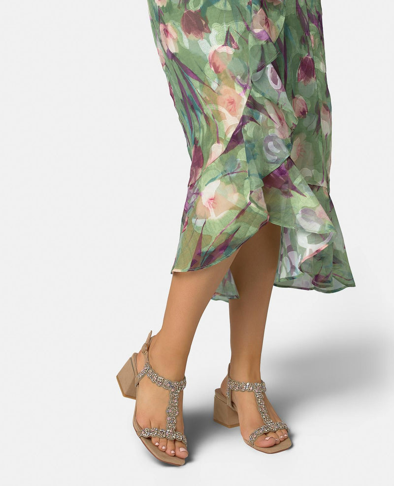 SANDALIA MEDIA CON DETALLE PEDRERIA