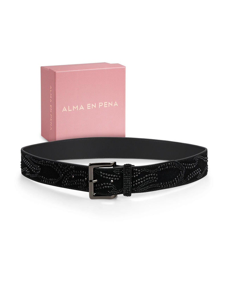 FLAMMENGÜRTEL MIT STRASSSTEINEN