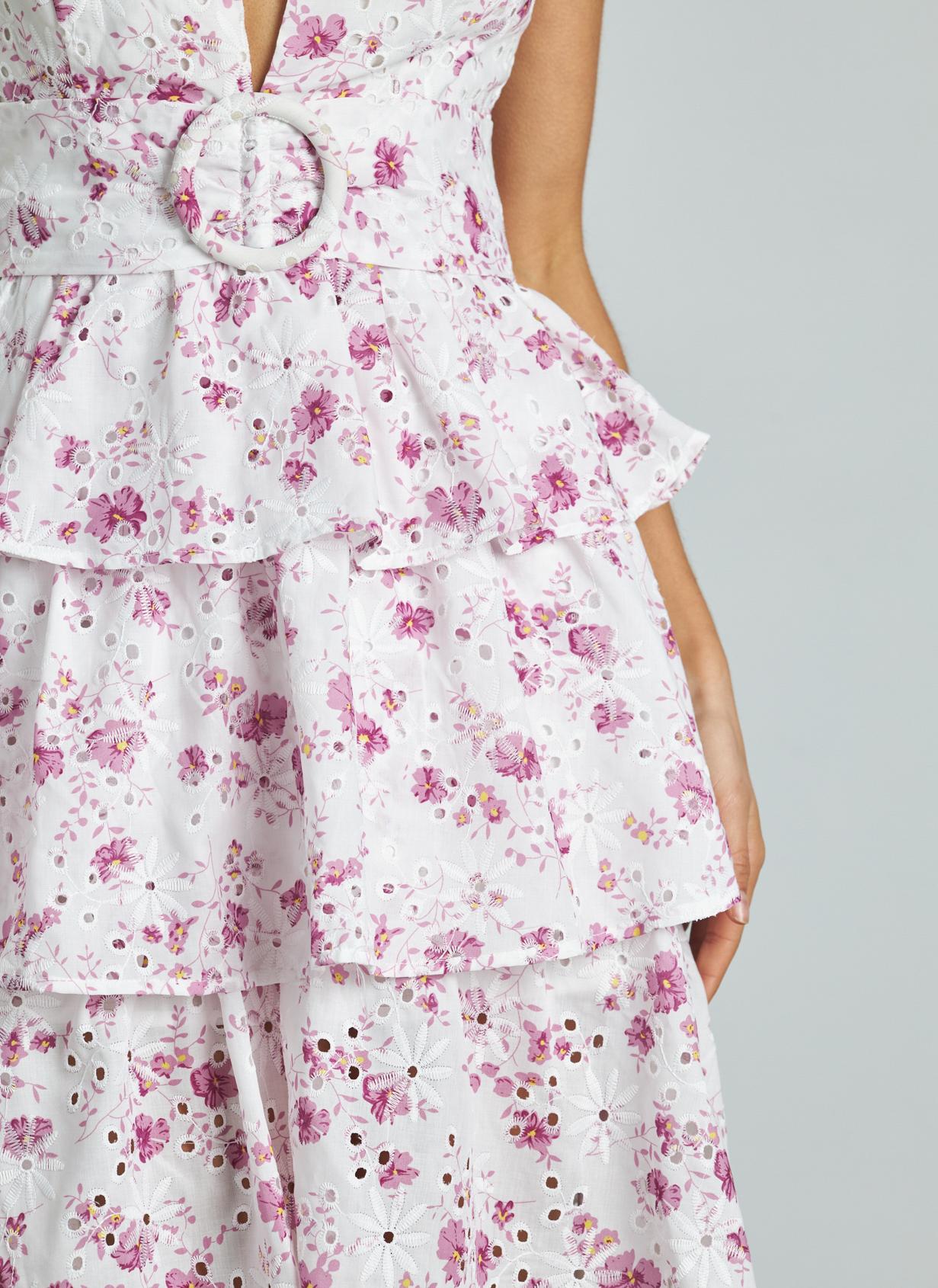 DRESS WITH OPENWORK RUFFLES