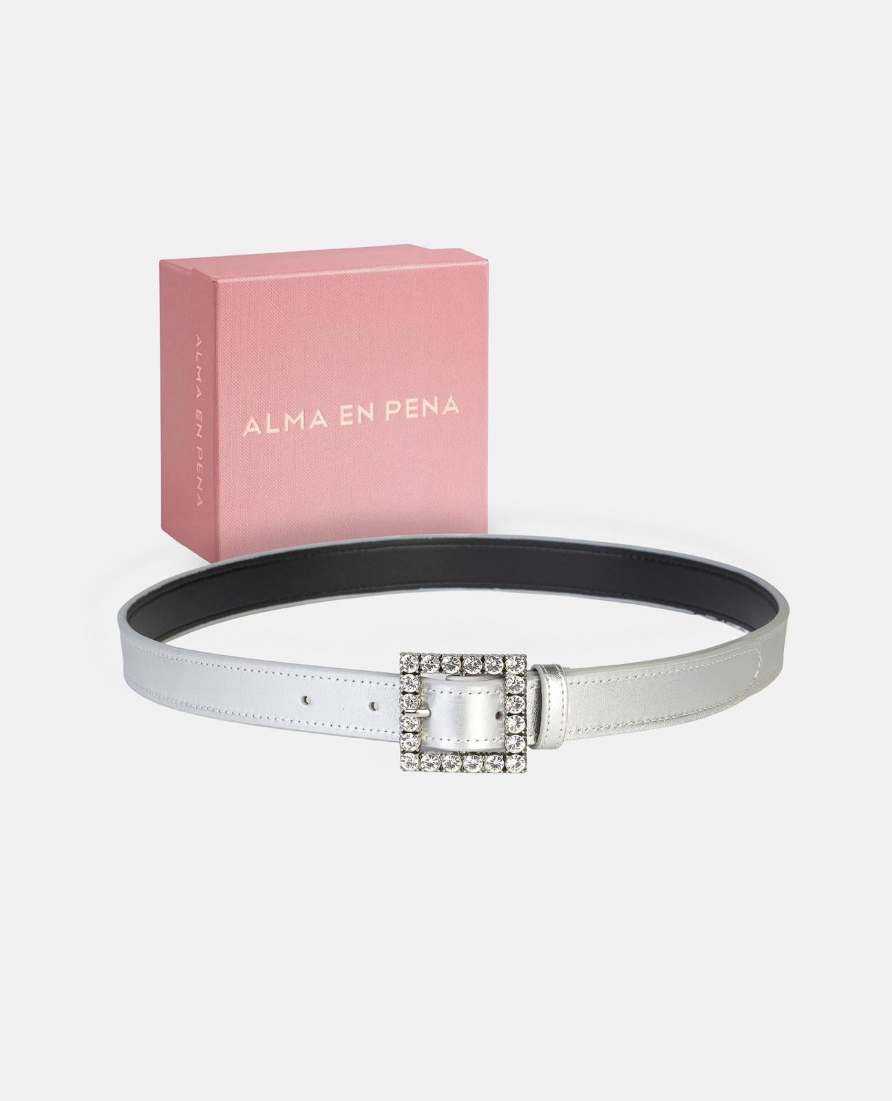 BUCKLE BELT WITH RHINESTONES