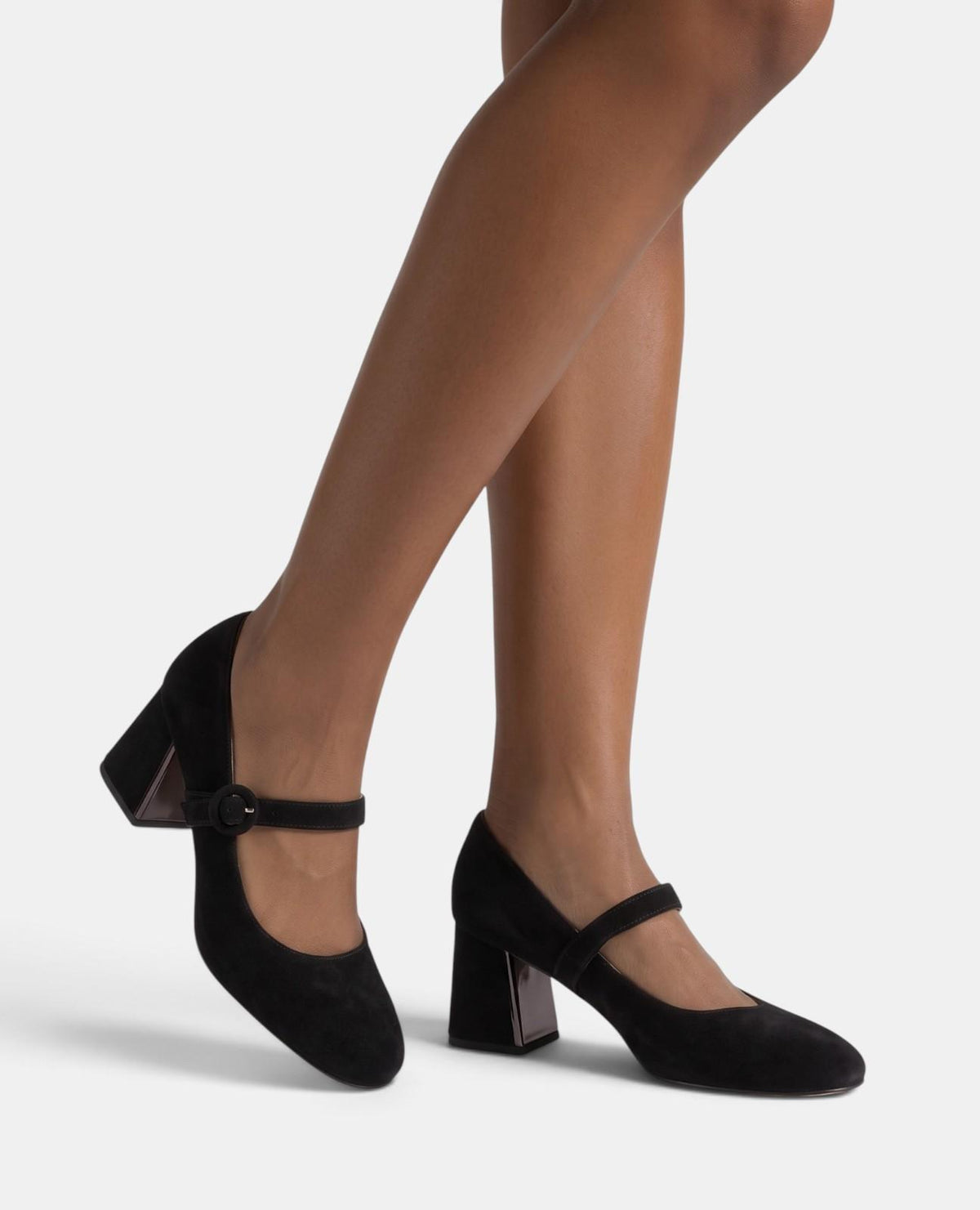 ZAPATO TACÓN DE ANTE CON HEBILLA
