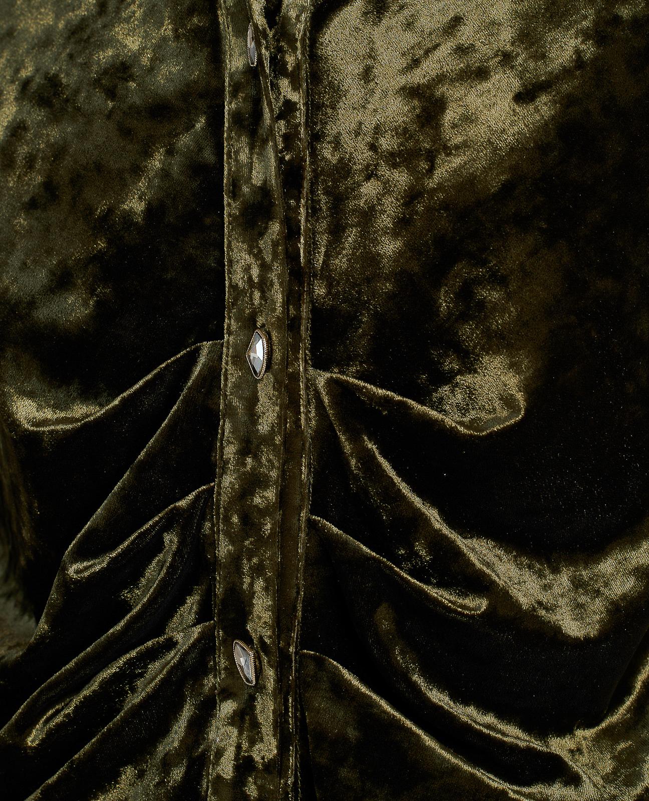 CAMISA DRAPEADA TERCIOPELO